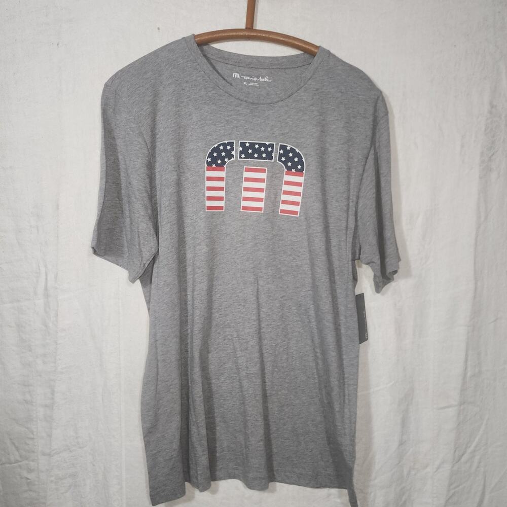 TRAVIS MATHEW T Shirt XL Star Bright model golf Heather Grey Extra Large